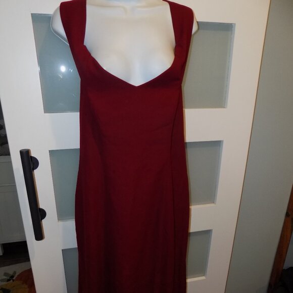 Dressy Collection by Vivian Diamond Burgundy Evening Dress Gown Size 16 Women's - Picture 2 of 5